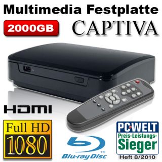 Captiva HV335T 2 Multimedia Bluray 2000GB Player HDMI