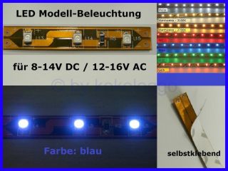 S336 LED Beleuchtung BLAU 5 cm selbstklebend 8 16V Kirmes Disco