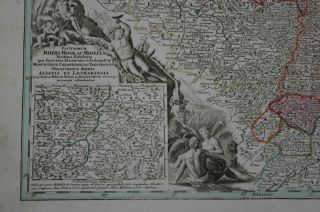 RHEIN VERLAUF SCHWEIZ DEUTSCHLAND NIEDERLANDE KUPFERSTICH HOMANN 1740