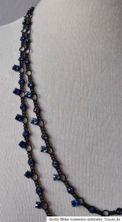 Konplott Collier Halskette Kristallsteine blau Rarität