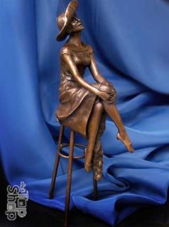 ELEGANTE ART DECO DAME Frau Bronze Bronzeskulptur Skulptur Figur