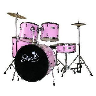 Jasmin Beginner Schlagzeug Set in pink, inklusive Schlagzeughocker