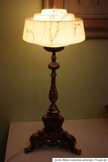Jugendstil Barock Tischlampe Stehlampe Lampe Lamp Opalglas Messing alt