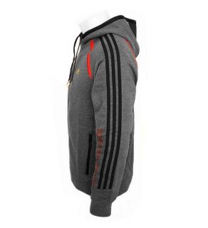 Adidas 2012 FZ Hoodie Herren grau Trainingsjacke Sweat Jacke Fleece