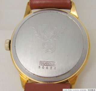 Dugena Tropica 715 Handaufzug Uhr Armbanduhr vergoldet mechanisch