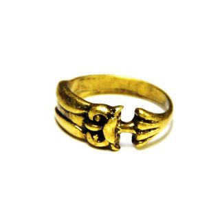 Doppelring Zweifingerring Ring Retro Vintage Tier Eule Fuchs
