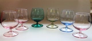 Friedrich Glas Buntglas 6 kleine Cognacschwenker