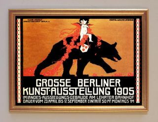 Berlin Kunstausstellung 1905 Plakat Faksimile auf Büttenpapier 82 im