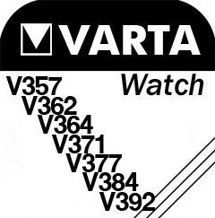 Uhrenbatterie Varta Knopfzelle Typ V357,362,364,371,377,384,392
