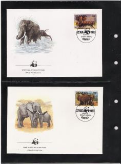 WWF Uganda MiNr. 361 364 1983 MNH ** + 4 FDC + 4 MK Set! Afrikanische