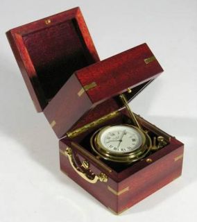 Schiffschronometer Jean Roulet Le Locle Swiss Made Mahagonibox (384N