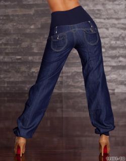 Sexy Damen Pumphose Pluderhose Jeans blau Gr. 34/ 36/ 38/ 40