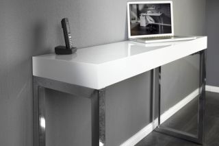 Schreibtisch Laptoptisch Bürotisch FOKUS hochglanz weiss 120cm Design