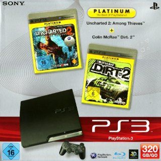 PlayStation 3   Konsole Slim 320 GB, black inkl. Uncharted 2 Among