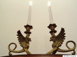 Paar Kandelaber 18. Jh. Barock Messing Kerzenhalter Leuchter Drachen