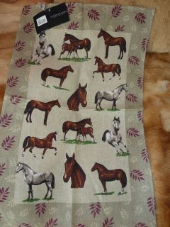NEUE 2 verschied PFERDE Kuechen Tea Towels Pferdemotive wundervoll 100