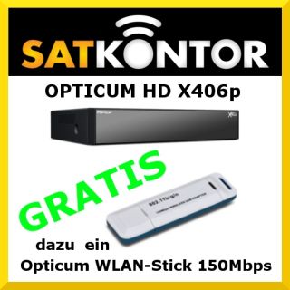 Opticum HD x406p HDTV 3D Sat Receiver LAN WLAN digital USB Conax (WLAN