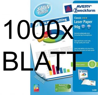 1000 Blatt Avery Zweckform Colour Laser Papier weiß A4 90g matt