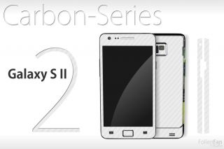 Samsung Galaxy S2 I9100 Skin Carbon Folie   weiß  Handy Skins SII