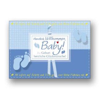 Grußkarte zur Geburt Herzlich Willkommen Baby 