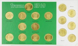 TRAUM ELF 69   Shell Fußball Münzen komplett 1969