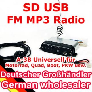 FM MP3 Radio SD USB Motorrad + 20W Interne Lautsprecher