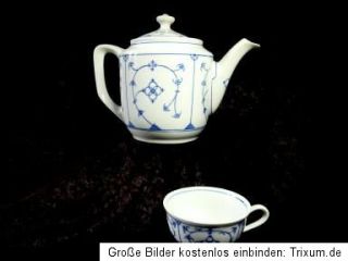 Strohmuster blau Saks Indisch Kaffeekanne und Tasse Winterling Bavaria