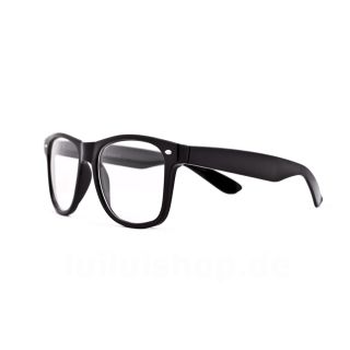 Nerd Brille Wayfarer ohne Stärke Hornbrille Sekretärin Streber Kult