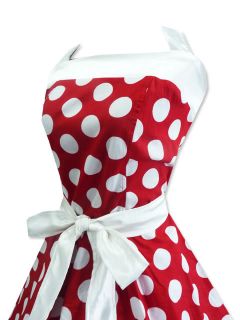 Rockabilly 50er Jahre Rot Polka Dots Vintage Abendkleid Petticoat