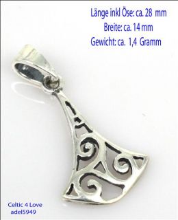 Anhänger Silber Keltisch Celtic magische zahl Drei Dreierspirale