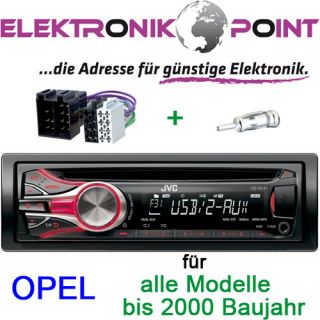 Autoradio JVC 1 DIN CD /  / USB / 2x AUX mit Einbauset für Opel