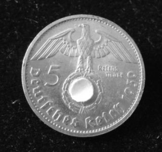 Kaiserreich 5 Reichsmark Paul v. Hindenburg 1939 G Deutsches Reich