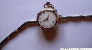 Antike Damen Taschenuhr 0,800er Silber mit Armband Nr.2