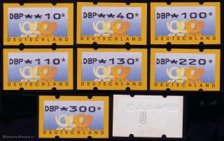 Posthörner DBP   Tastensatz 8 ATM 10 440 Pf + **