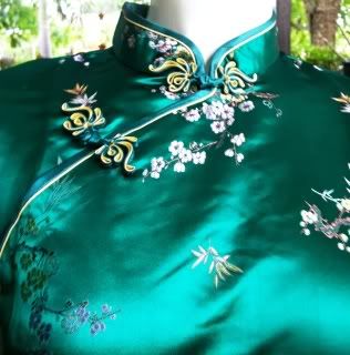 AsiaTop Kleid Bluse/Blazer Geisha China Grün Seide 36