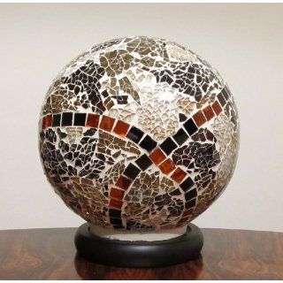 Grosse Mosaik Lampe Glas Kugel Bunt mit Ornamente Mosaikglas Leuchte