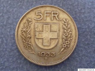 Franken 1933 B, Silbermünze, Silber, Helvetica, Münze, 13 Sterne