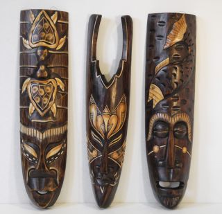 Maske Afrika Wandmaske Holz Bild Dekoration Asien Set 36