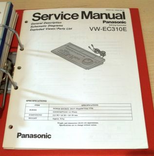 Panasonic Editing Controller VW EC310E Service Manual