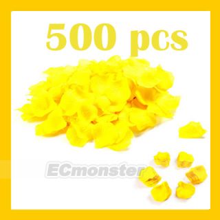 New 500 PCS Silk Rose Petals Flower Wedding Decoration Yellow