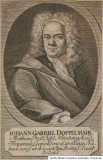 c1740 Doppelmayr Mathematiker Astronom Nürnberg Altdorf Kupferstich
