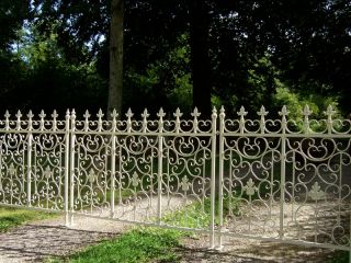 Gartenzaun Zaun Schmiedeeisen Zaun in altweiß TOSKANA 92 cm