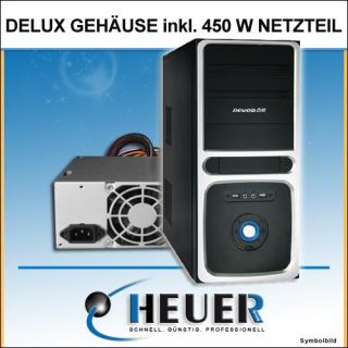 Delux PC Gehäuse Midi Tower MV475 inkl. ATX silent Power 450 W