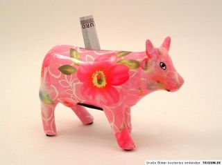 STIER~TORO~Spardose~Sparschwein~Kuh~Figur~Tierfigur~pink~rosa~Blumen
