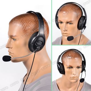 schwarz USB Stereo Headset Kopfhörer + Mic f. MSN PC Skype