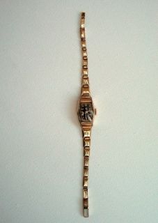 alte Damen Armbanduhr, Ancre, mit Goldauflage