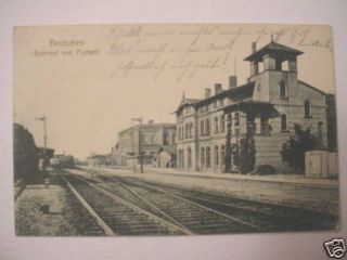 2043 AK Bentschen Bahnhof u. Postamt 1914 railway stat.