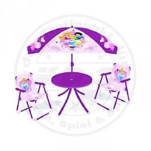 Disney Princess Kinder Gartenmöbel Garten Set 2x Stuhl + Sonnenschirm