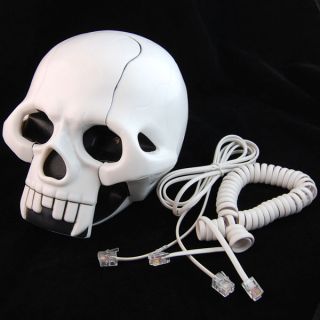 Neu Schädel Skelett LED Auge Retro Telefone Schnurgebundene Telefon