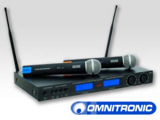 OMNITRONIC UHF 500 UHF FUNKMIKROFONANLAGE 2 HANDSENDER